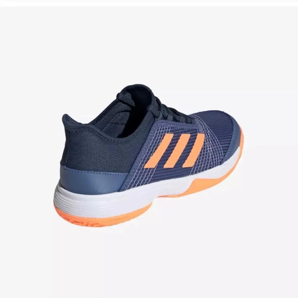 Adidas Kids' Blue and Orange Sneakers; Size 3.5 but fits women’s Size 5 too!